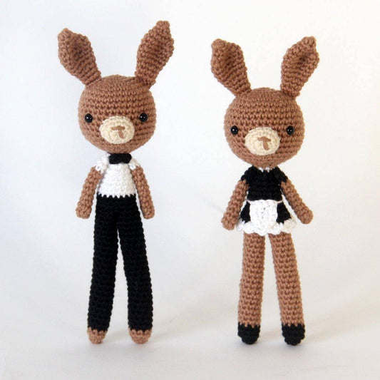 Costume Bunny Waiter Waitress PDF Amigurumi Crochet Pattern - Little Bear Crochets